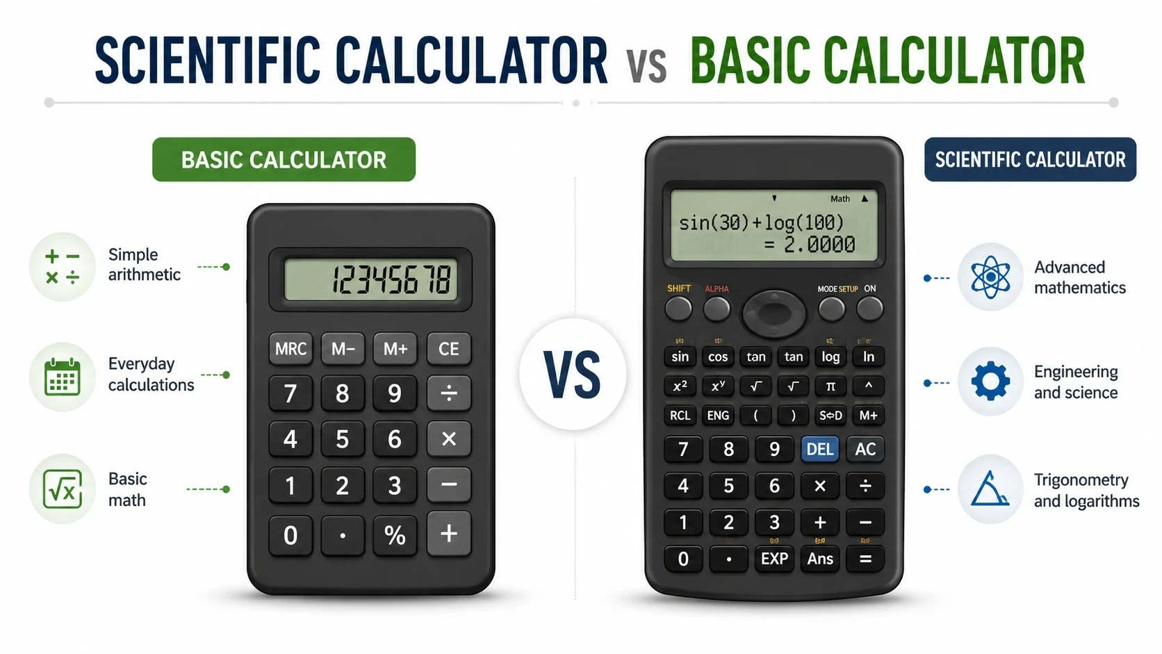 Scientific Calculator vs Basic Calculator Difference