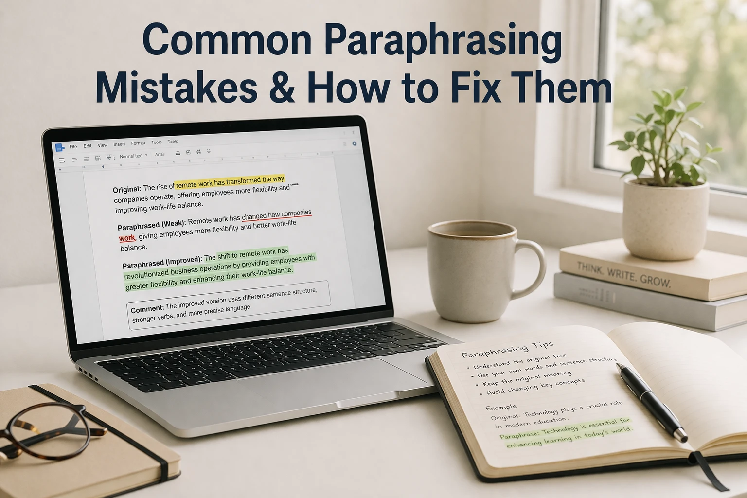 common paraphrasing mistakes and how to fix them guide with writing workspace

