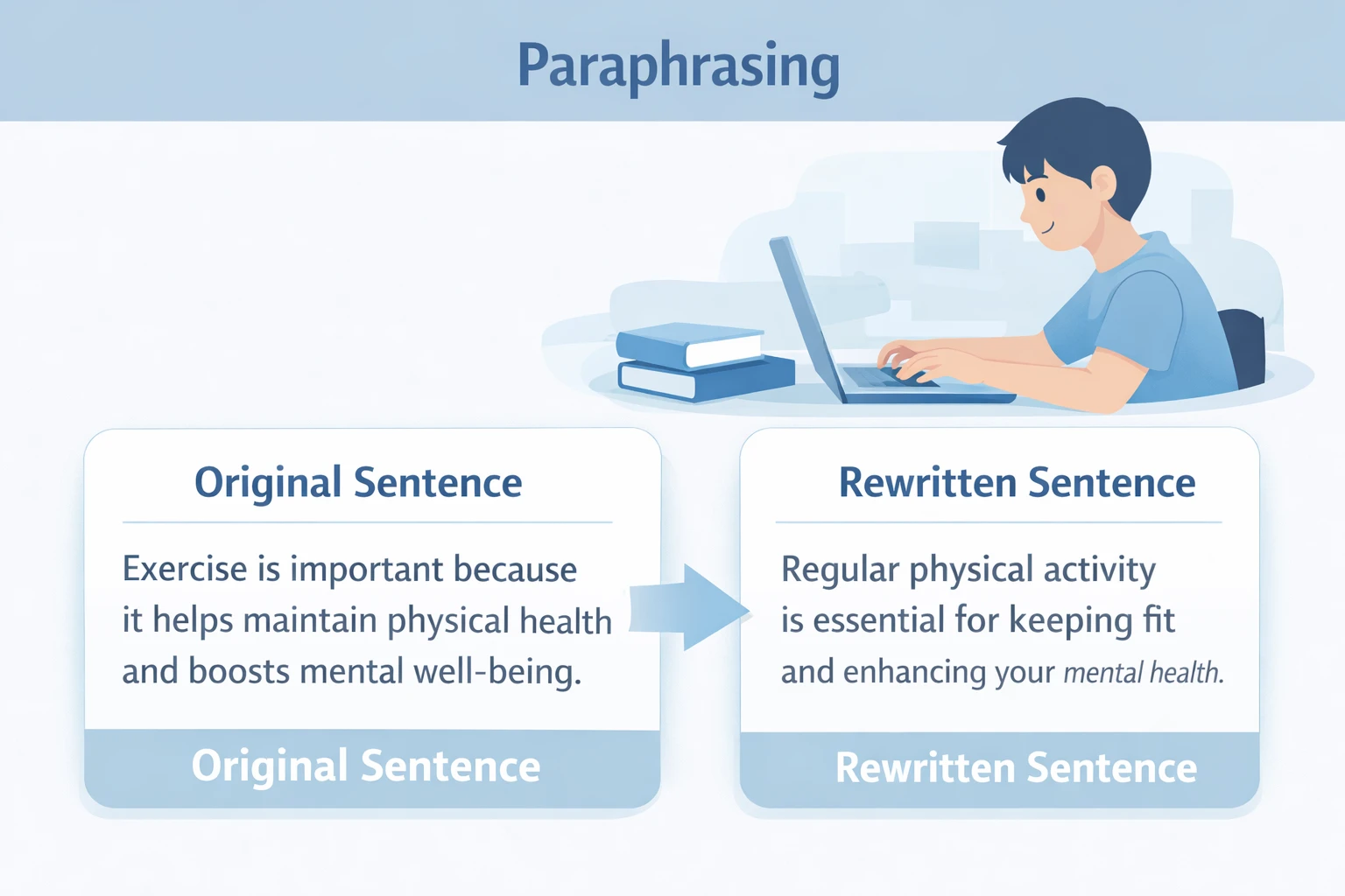 example of paraphrasing sentence rewriting process
