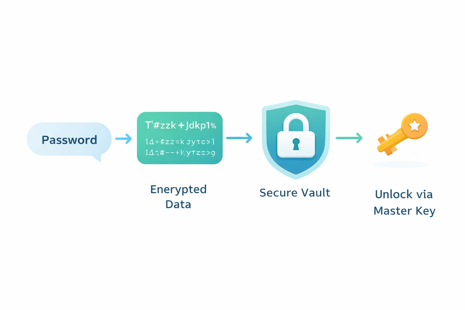 AES-256 password encryption process diagram for password manager
