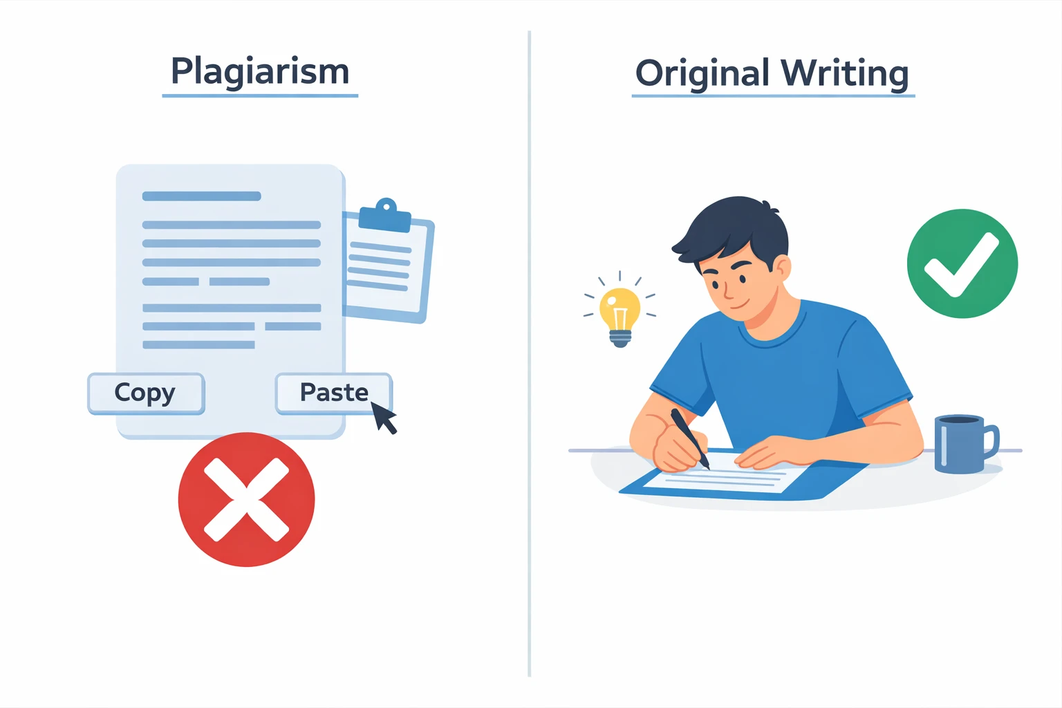 difference between plagiarism and original content writing example

