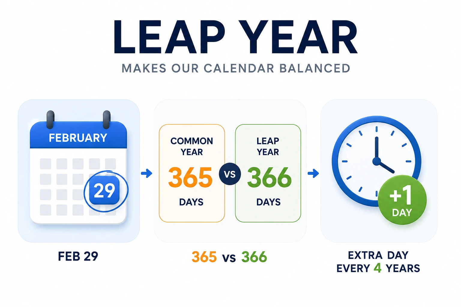 Leap year impact on age calculation showing 365 vs 366 days comparison