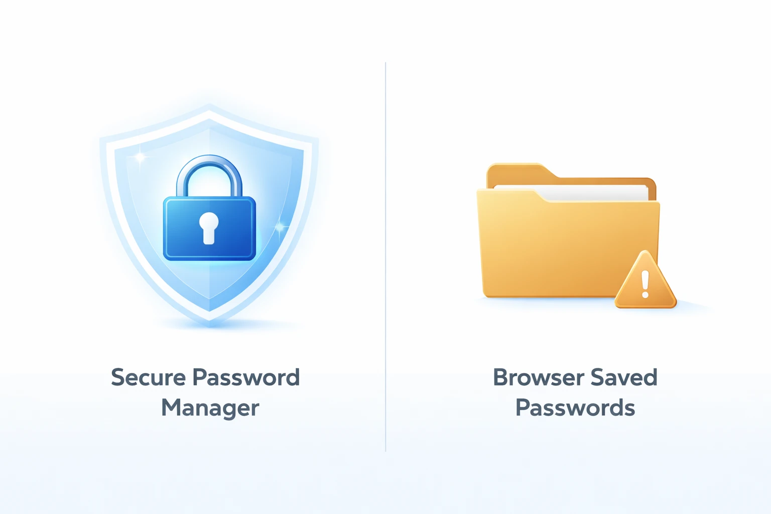 Password manager vs browser saved passwords infographic
