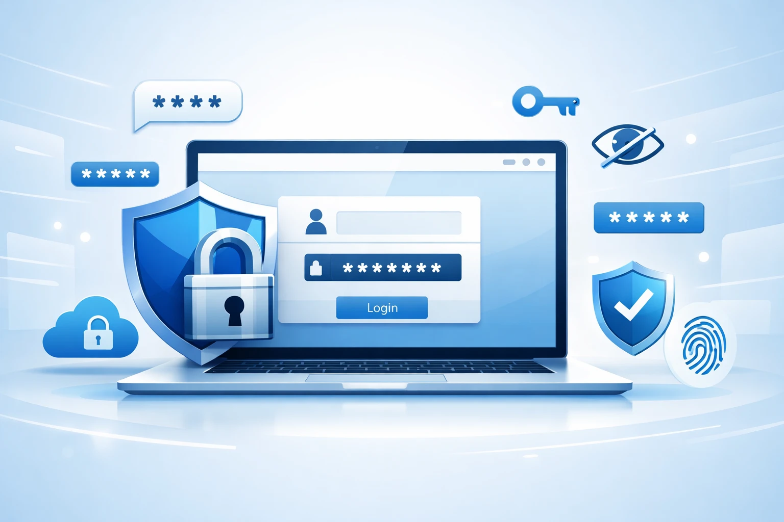 Browser password security illustration showing safe password storage

