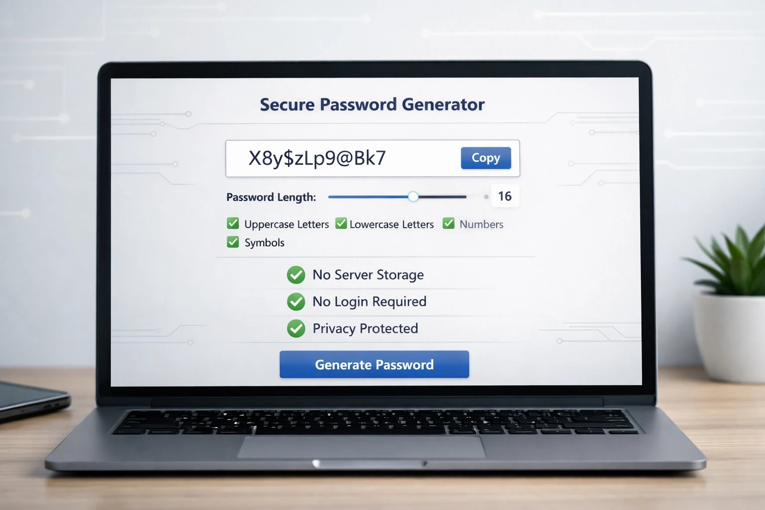 Safe password generator running locally in browser