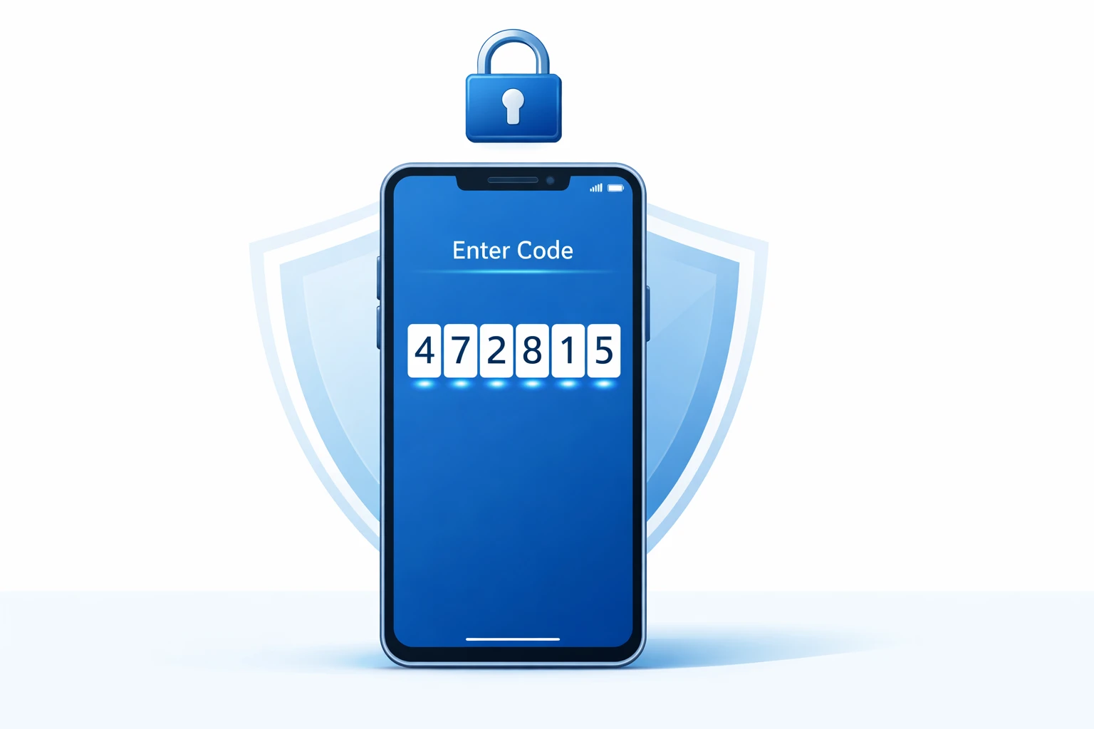 Two-factor authentication code on smartphone for account security

