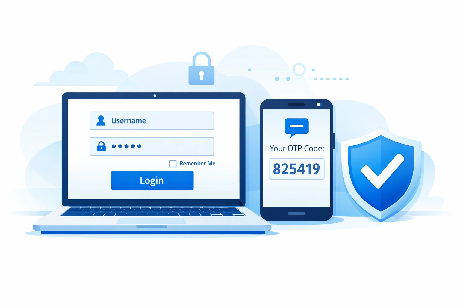 Two-Factor Authentication (2FA) login with password and OTP verification

