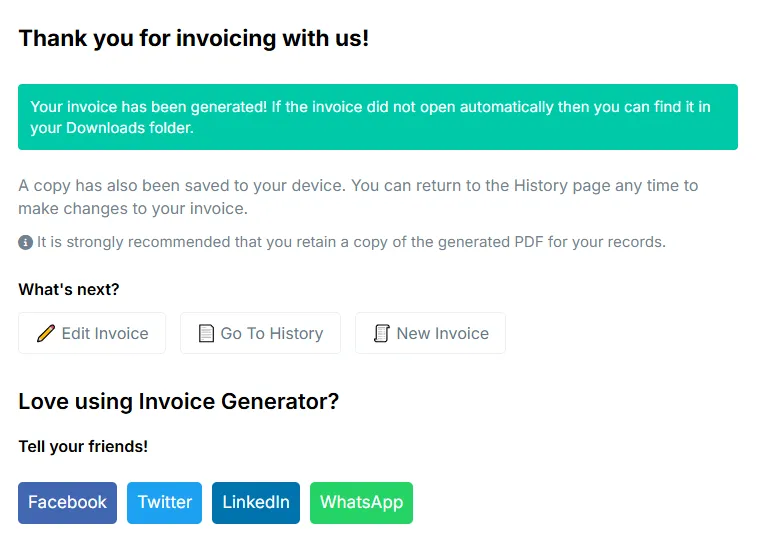 Free Online Invoice Generator